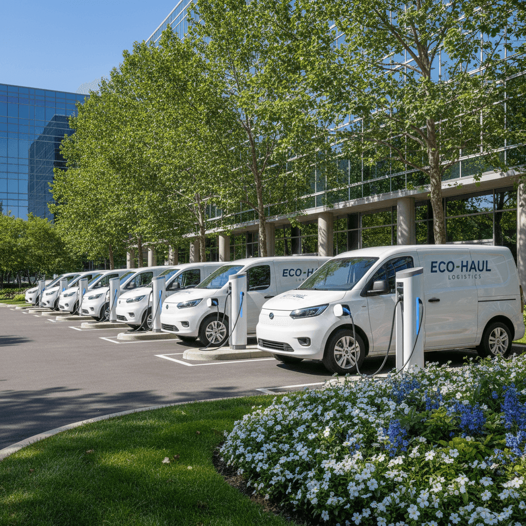 Véhicules électriques en recharge sur un site professionnel
